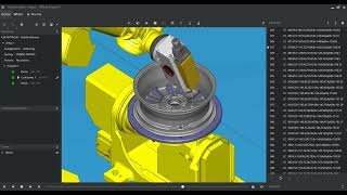 FANUC programmato per eseguire la sbavatura di una ruota