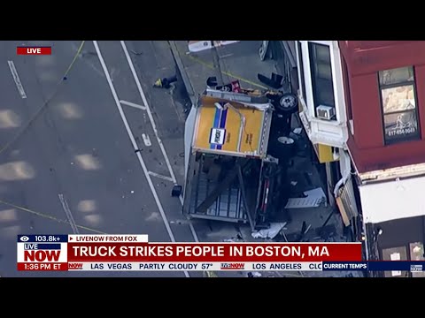 Video | LIVE NOW: Truck strikes pedestrians in downtown Boston, 5 hit, 2 in critical condition