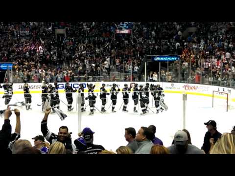 End of Game 3 of the Western Conference Finals, L.A. Kings v. the Chicago Blackhawks