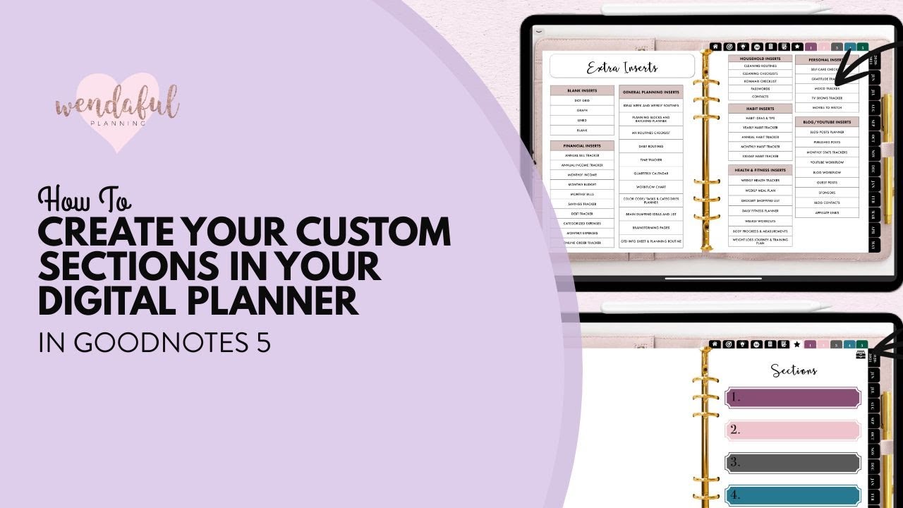 How To Create Your Custom Sections in Your Digital Planner