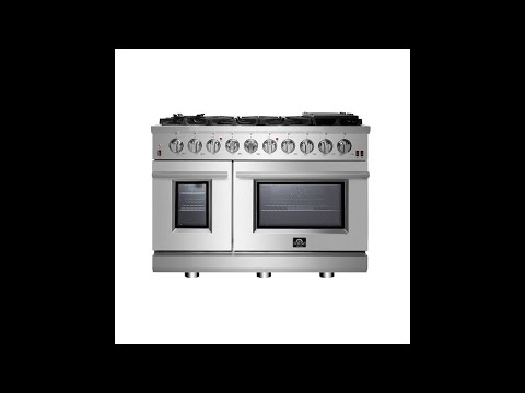 FFSGS6239-48 - 48″ Gas Range FORNO ALTA QUALITA Pro-Style Gas 8 DEFENDI Italian Burners 107,000BTU