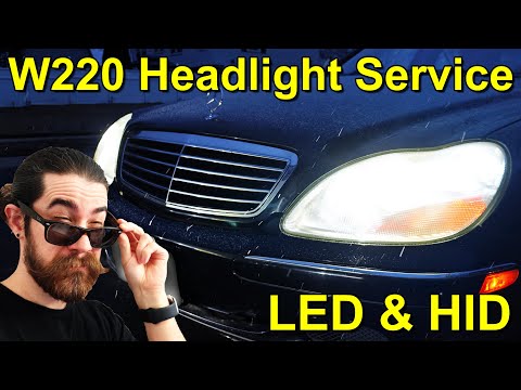 HID + LED UPGRADE! W220 Mercedes S-Class Headlight High Beam and Low Beam Replacement