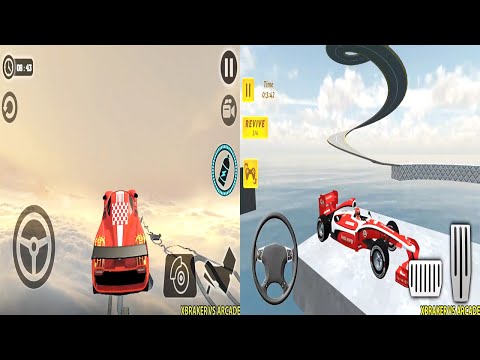 Impossible Car Tracks 3d Red Car Driving VS Red Formula Ramp Car Stunts Best Impossible Games