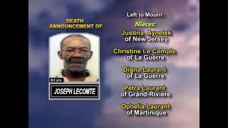Joseph Lecompte  ~ Long Obituary