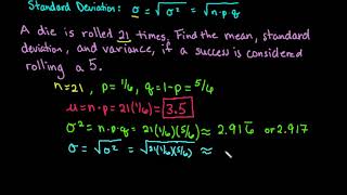 Mean, Variance, and Standard Deviation of a Binomial Distribution