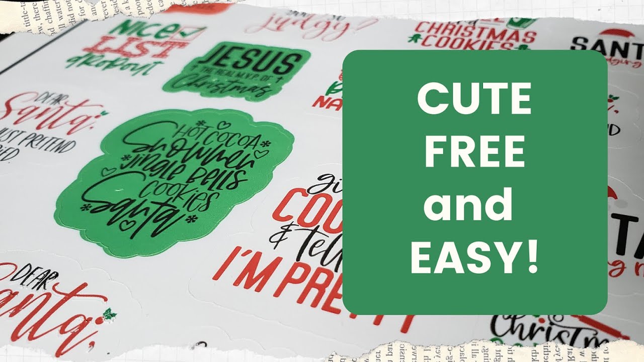 Easy Christmas Stickers for free Using Design Bundle