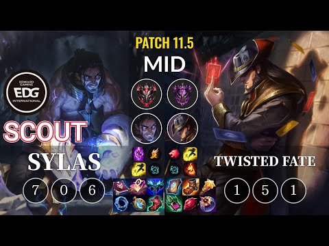 EDG Scout Sylas vs Twisted Fate Mid - KR Patch 11.5