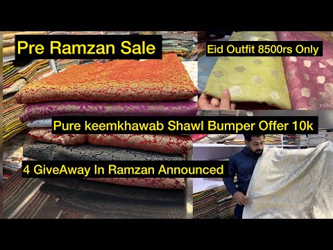 Pure cotton Organza Suit 8500Only || Banarsi Fabric For Eid || Blast Sale On Kheemkhawab Shawls 