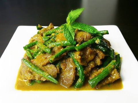 Stir Fried Beef with Green Beans   ឆាគ្រឿងសណ្ដែកគួរ សាច់គោ     Cambodian Style   Khmer