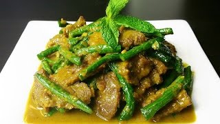 Stir Fried Beef with Green Beans   ឆាគ្រឿងសណ្ដែកគួរ សាច់គោ     Cambodian Style   Khmer