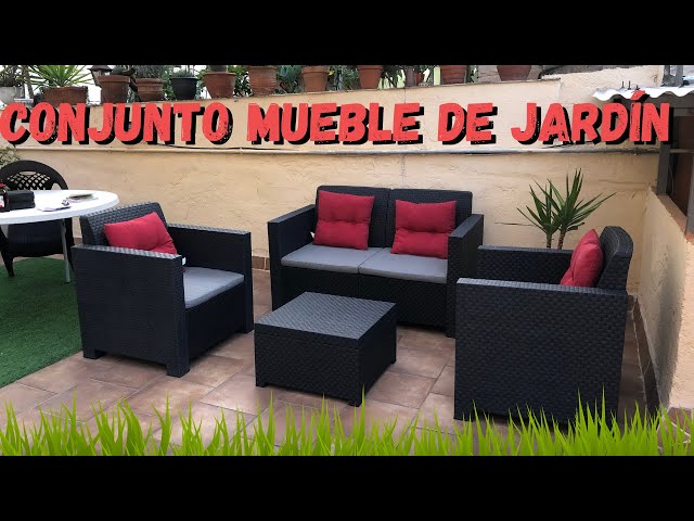 Vídeo relacionado con Ziaphsol Juego de 6 sofás de jardín con cojines, color beige, polirratán, modular, resistente a los rayos UV, espacio de almacenamiento, mesa ajustable en altura para terraza, balcón