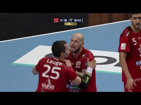 Rasmus Lauge fight against referee ● Telekom Veszprem vs SC Magdeburg 27.10.2022