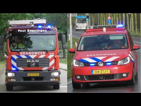 Prio 1 TS 08-4231 en OVD 08-4091 met spoed naar verschillende meldingen