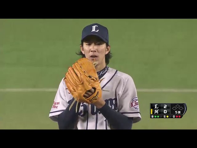 5回裏 快投!! ライオンズ先発・岸 5回まで無安打ピッチング!! 2014/5/2 M-L