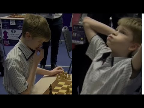 14-year-old Volodar Murzin Reacts After He Checkmates and Eliminates Grandmaster Viorel in World Cup