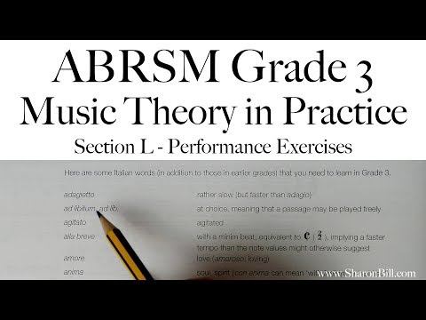 ABRSM Grade 3 Music Theory Section L Performance Exercises with Sharon Bill