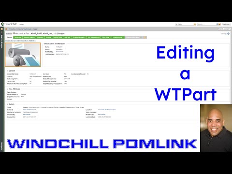PTC Windchill PDMLink - Editing a WTPart
