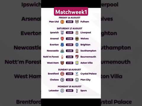 Premier League: Opening Fixtures for 2024/25 Season⚽