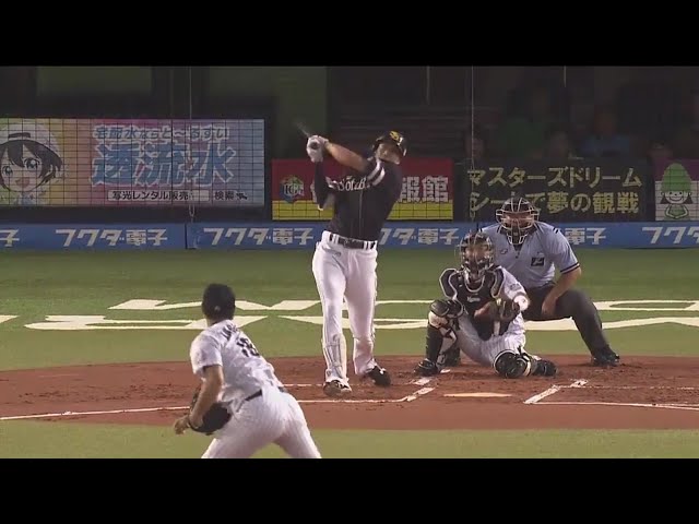 【1回表】ホークス・柳田 バックスクリーンに飛び込む特大の27号3ラン!! 2017/8/10 M-H