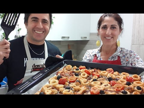 Baked Calamari with Cherry Tomatoes and Olives - Recipe