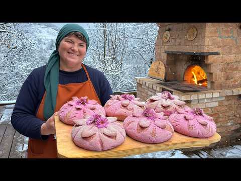 Baking Natural Pink Bread in the Countryside | A Quiet Morning of Slow Living