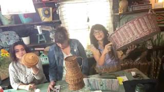 Live hand painting thrift store baskets talking about the new video and a big big announcement