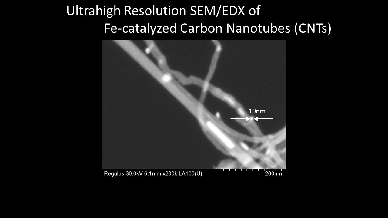 [Materials] Ultrahigh Resolution SEM/EDX of Fe-catalyzed Carbon Nanotubes (CNTs)