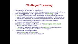 &quot;Trading without Regret&quot; by Dr. Michael Kearns