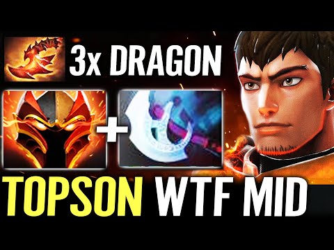 🔥 TOPSON Dragon Knight MID WTF META — Manta 3x Dragon + Aghanim Overwhelming Blink Dota 2 Pro