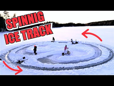 Racing Around an Ice Carousel Looks Like Fun