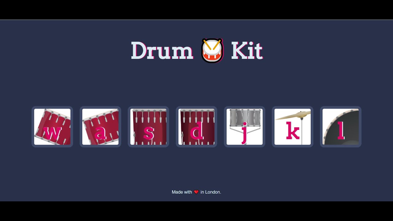 DOM project - 2 | Drum kit built with HTML, CSS & JavaScript | Web Development Project