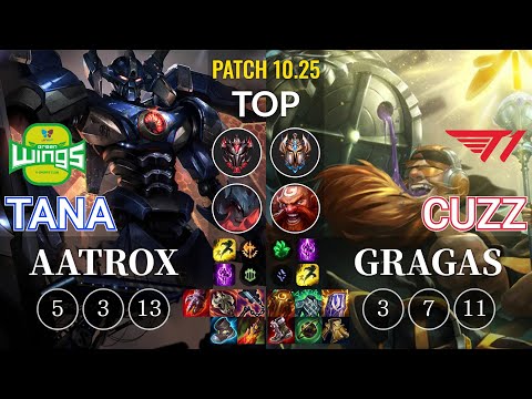 JAG TaNa Aatrox vs T1 Cuzz Gragas Top - KR Patch 10.25
