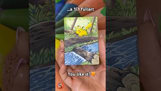 Into the forest💚🍃#pikachu #pokemon #pokemoncards #pokemonart #tcg #collector #fyp #timelapse #art