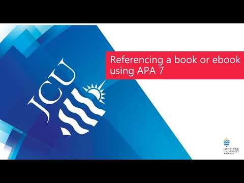 Referencing A Book Or eBook Using APA 7