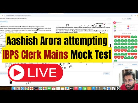 IBPS Clerk Mains 🔴 Live Mock Test || Score 30+ in Quant || Live Approach by Aashish Arora