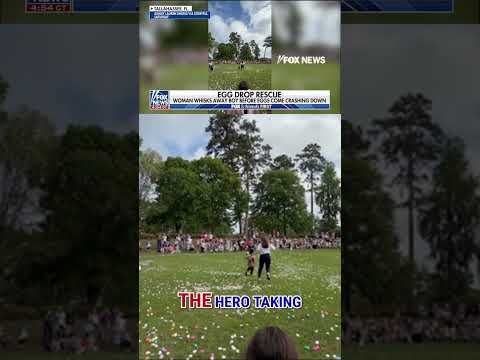 WATCH: Woman saves toddler moments before Easter egg drop #foxnews #news #shorts #easter #holiday