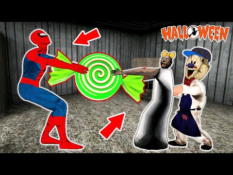 Granny-Witch vs Piggy vs Spider-Man vs Halloween - funny horror animation (p.221)