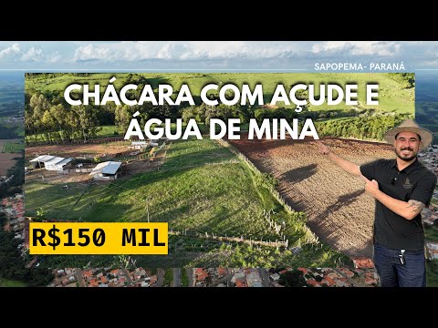 Paraíso Rural: Chácara com água de mina e a 1,5km de Sapopema/PR! Por Apenas R$150 Mil!