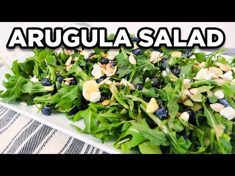 Easy Arugula Salad with Blueberries and Feta