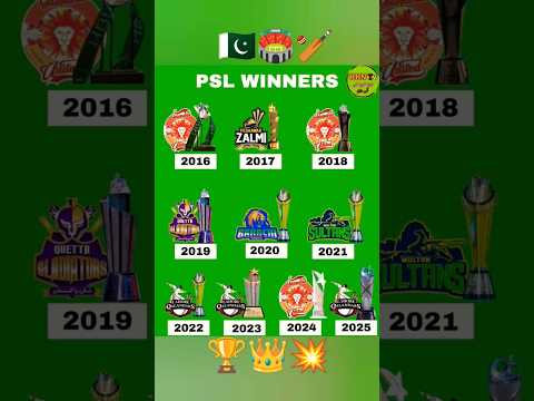 PSL winners 🏆👑// All trophy & Teams names//#psl10#psl2025 #psl#lahoreqalandars#islamabadunited