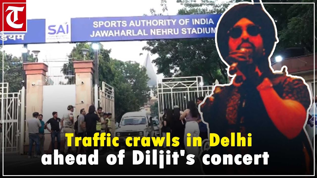 Traffic crawls in central Delhi as excited fans throng JLN Stadium for Diljit Dosanjh's concert