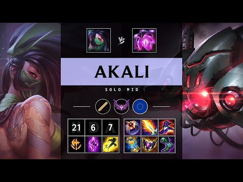 Akali Mid vs Vel'Koz: Triple Kill, Legendary - EUW Master Patch 14.18