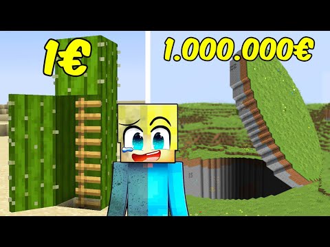 1€ vs 1.000.000€ Minecraft GEHEIM Basis Bau Challenge!