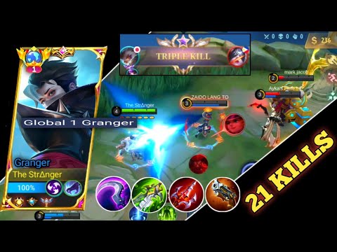 GRANGER 21 KILLS IN SINGLE MATCH 💀! TRY THIS NEW BUILD 🔥 Mlbb / TOP GLOBAL GRANGER GAMEPLAY