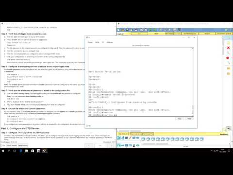 CCNA1 Packet tracer - 2.2.3.3 Configuring Intial Switch Settings