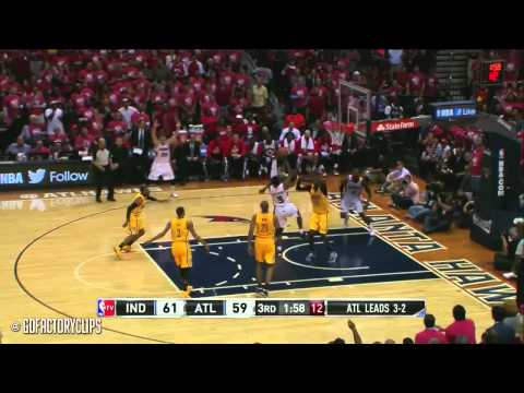 David West vs Paul Millsap Full Duel Highlights 2014 Playoffs East R1G6 - Pacers at Hawks