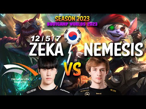 HLE Zeka vs Nemesis - Zeka AHRI vs Nemesis TRISTANA Mid - Patch 13.20 KR Ranked