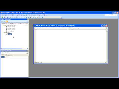 Excel Macro VBA Tip 20 - Rename Modules in Excel for Macros