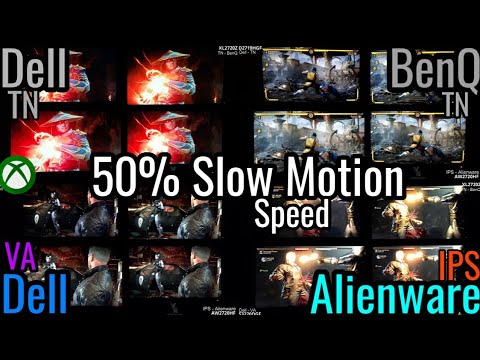 VA Vs IPS Vs TN Monitors - Dell S3220DGF 50% Slow Motion - Xbox One X On Screen Monitor Gameplay