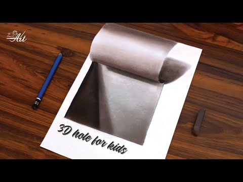 How to draw 3d hole for kids/drawing 3d hole tutorial /how to draw hole/easy drawing
